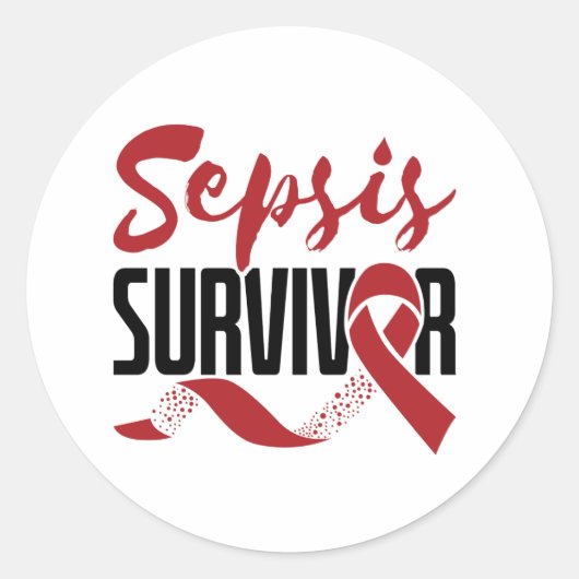 Sepsis Survivor Bewusstsein Runder Aufkleber (Vorderseite)