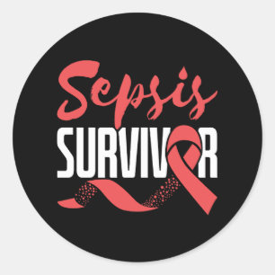 Sepsis Survivor Warrior Fighter Awareness Montag Runder Aufkleber