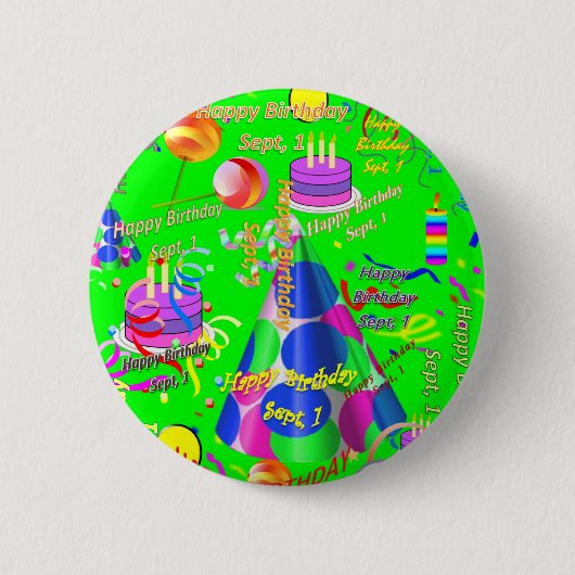 Sept., 1 Kindergeburtstag Button (Vorderseite)