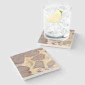 Septarisches Knötchen Kreuzung interessante Felsen Steinuntersetzer (Seitenansicht)