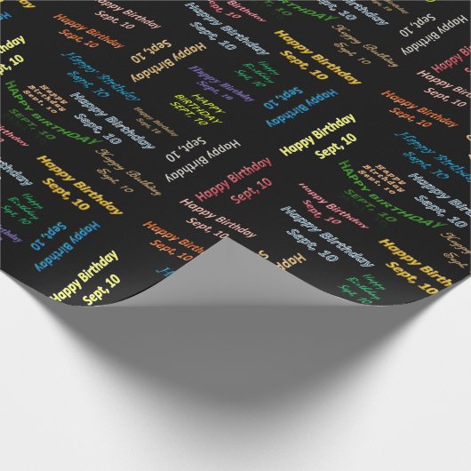 September, 10 Geburtstag Geschenkpapier (Ecke)