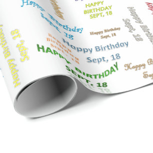 September, 18 Geburtstag Geschenkpapier