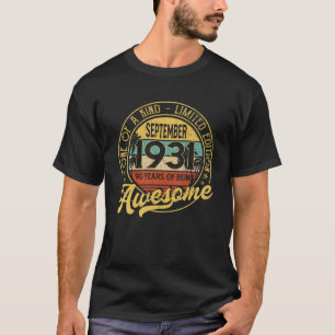 September 1931 90. Geburtstagsgeschenk 90 Jahre al T-Shirt
