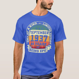 September 1937 85. Geburtstagsgeschenk 85 Jahre Be T-Shirt