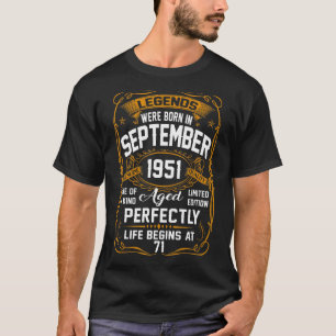 September 1951 71. Geburtstag 71 Jahre alte Männer T-Shirt