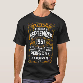 September 1951 71. Geburtstag 71 Jahre alte Männer T-Shirt
