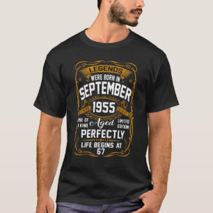 September 1955 67. Geburtstag 67 Jahre alte Männer T-Shirt