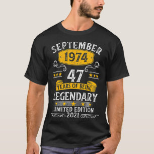 September 1974 47. Geburtstagsgeschenk für Männer T-Shirt