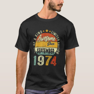 September 1974 Retro Vintag 47. Geburtstag 47 Jahr T-Shirt
