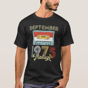September 1975 Vintages Geburtstags-Kassetten-Band T-Shirt