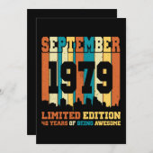 September 1979 Limited 42 Jahre alt Geburtstag Einladung (Vorne/Hinten)