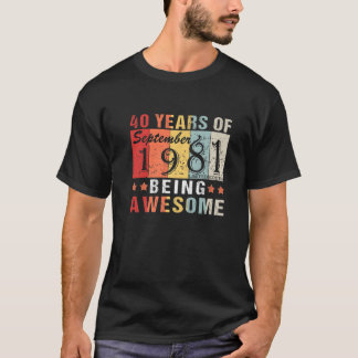 September 1981 40 Jahre Awesome Cool 40. T-Shirt