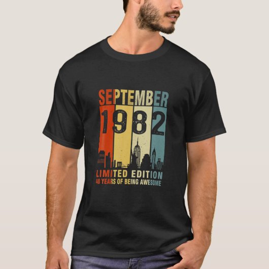 September 1982 limitierte Ausgabe 40 Jahre als ein T-Shirt (Vorderseite)