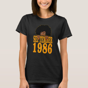September 1986 36. Geburtstag 36 Jahre Alte Schwar T-Shirt