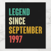 September 1997 25th Birthday 25 Years Old Bday Gi Weinetikett (Einzelnes Label)