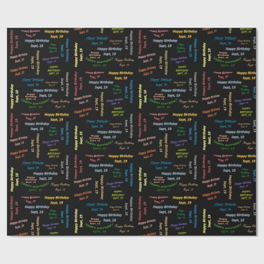 September, 19 Geburtstag Geschenkpapier (Flach)