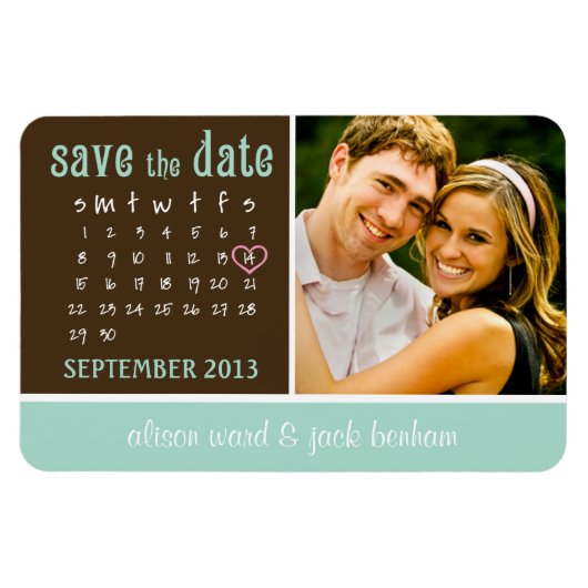SEPTEMBER 2013 Kalender "Save the Date" Magnet (Horizontal)