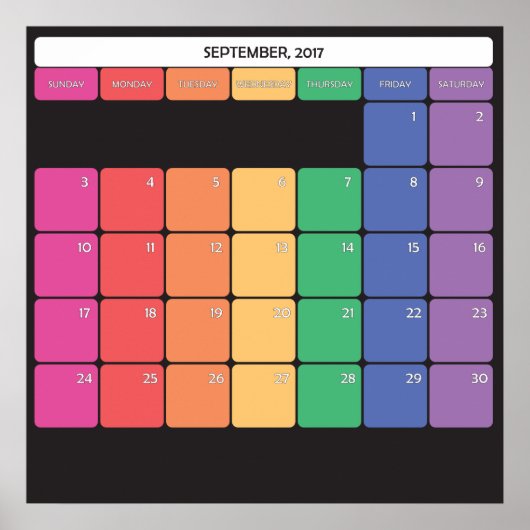 September 2017 Planer-Kalender Poster (Vorne)