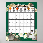 September 2026 Monthly Calendar Astrological    Poster (Vorne)