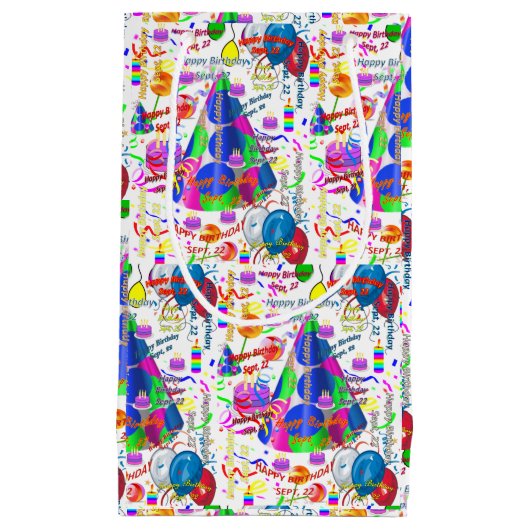 September, 22. Geburtstag, Geschenktüte (Vorderseite)