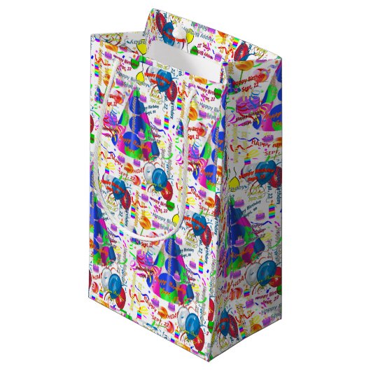 September, 22. Geburtstag, Geschenktüte (Vorderseite Schrägansicht)