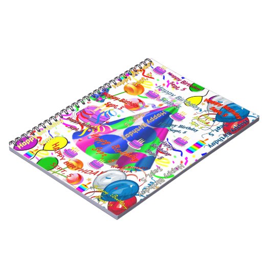 September, 5. Geburtstag, Notebook Sept. Notizblock (Linke Seite)