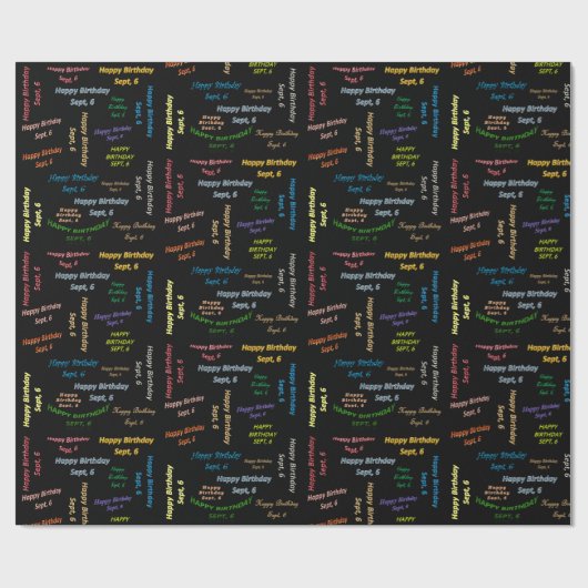September, 6. Geburtstag, Geschenkpapier (Flach)