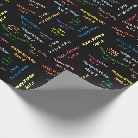 September, 6. Geburtstag, Geschenkpapier (Ecke)