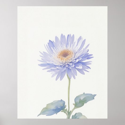 September Aster Birth Blume Poster (Vorne)