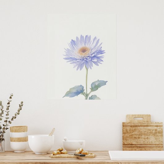 September Aster Birth Blume Poster (Küche)