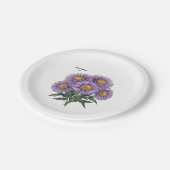 September Aster Birth Monat Custom Floral Art Pappteller (Schrägansicht)
