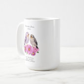 September-Aster-Blume mit Birds Birth-Geschenk Kaffeetasse (Vorderseite Links)