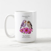 September-Aster-Blume mit Birds Birth-Geschenk Kaffeetasse (Links)