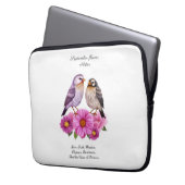 September-Aster-Blume mit Birds Birth-Geschenk Laptopschutzhülle (Vorderseite Links)