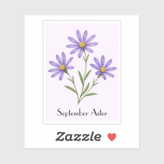 September-Aster-Blumen-Aufkleber Aufkleber (Blatt)