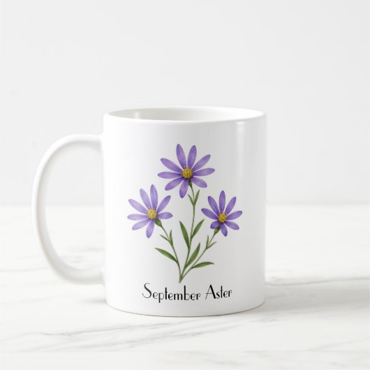 September-Aster-Blumen Kaffeetasse (Links)