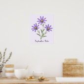 September-Aster-Blumen Poster (Küche)