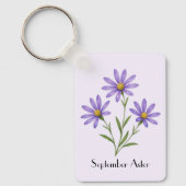 September-Aster-Blumen  Schlüsselanhänger (Vorderseite)