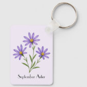 September-Aster-Blumen  Schlüsselanhänger (Rückseite)
