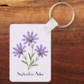 September-Aster-Blumen  Schlüsselanhänger (Rückseite)