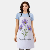 September-Aster-Blumen Schürze (Getragen)