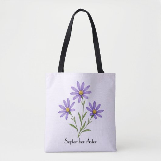 September-Aster-Blumen Tasche (Vorderseite)