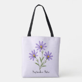 September-Aster-Blumen Tasche (Rückseite)