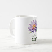 September-Aster-Blumen-Tasse | Kaffeetasse (Vorderseite Links)