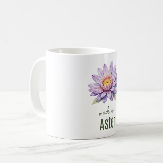 September Aster  Flower Mug | Coffee Cup Kaffeetasse (Vorderseite Links)
