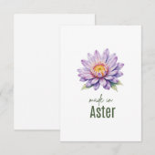 September-Aster-Geburtsblumen-Flach-Dankeskarten Dankeskarte (Vorne/Hinten)