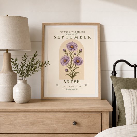 September-Aster-Geburtsblumenposter Poster