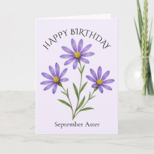 September Aster Geburtstag Karte