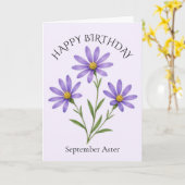 September Aster Geburtstag Karte (Gelbe Blume)