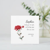 September Aster Personalized Birthday Karte (Stehend Vorderseite)